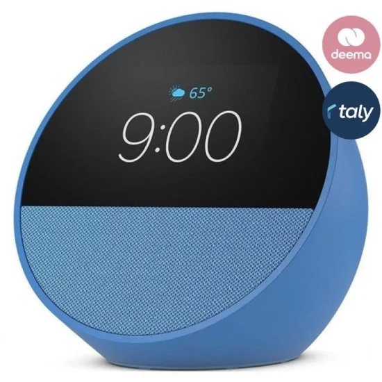 Amazon Echo Spot Smart Alarm Clock With Vibrant Sound + Alexa - Blue